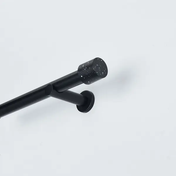 160-300CM MATT BLACK - FINIALS WITH DOTS - 25/28mm