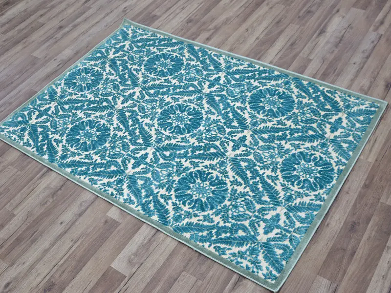 chenille turquoise rebelle carpet 168x244 cm