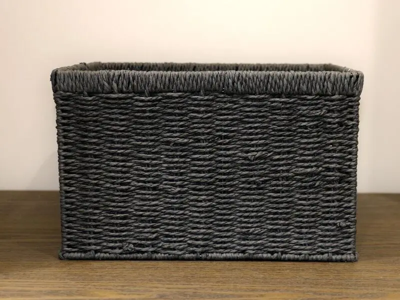 rectangular double handed basket black
