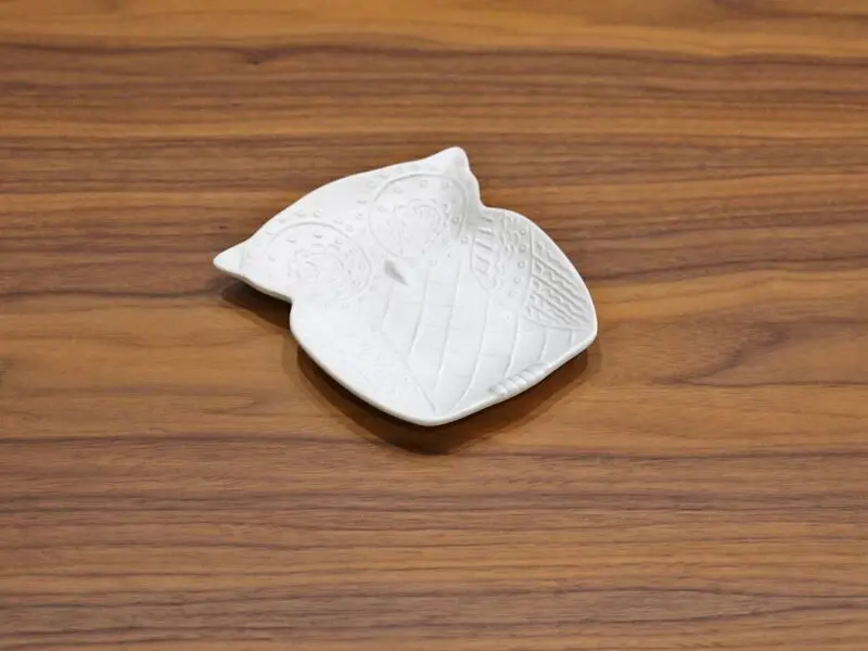 owl design ceramic cookie plate 15cm