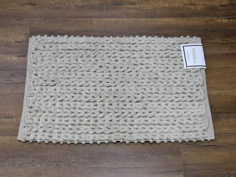 chenille eben bath mat ficelle 50x80cm
