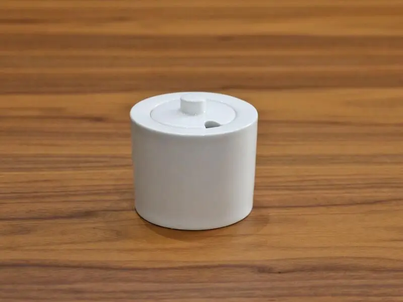 white sugar pot
