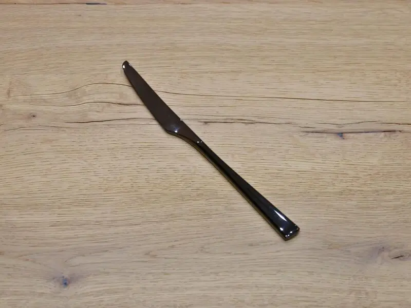 shiny stainless steel black coated table knife