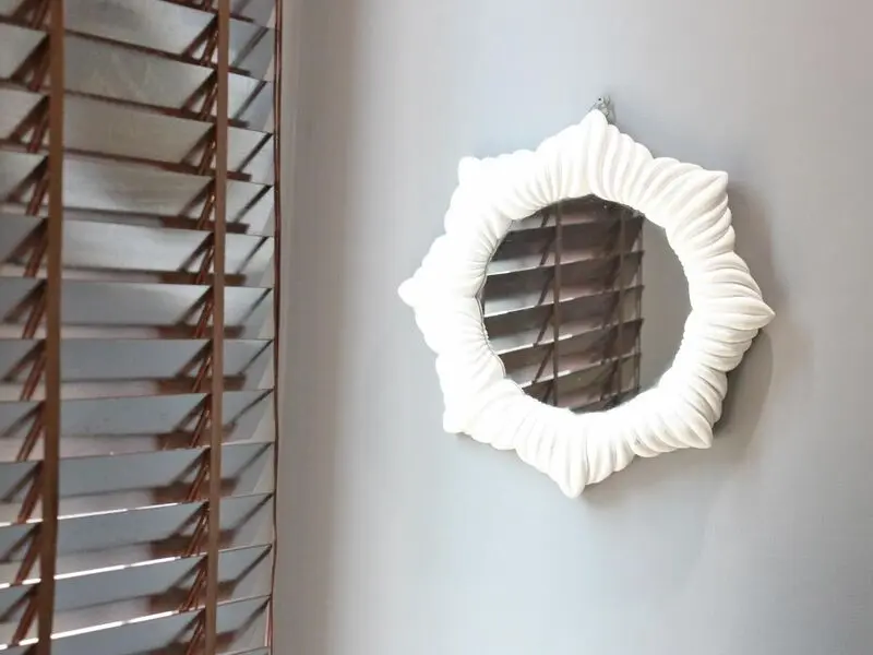 round mirror floral design