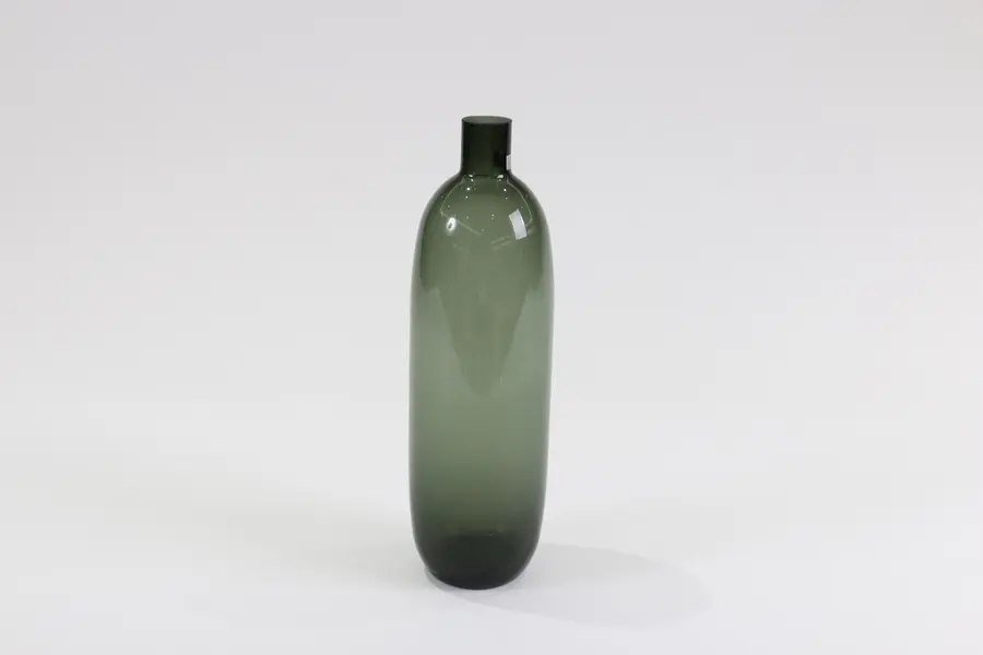 smoked grey glass bottle