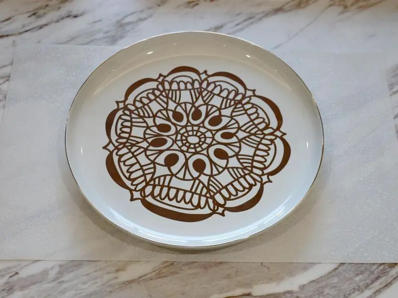 gold decal plate 30cm