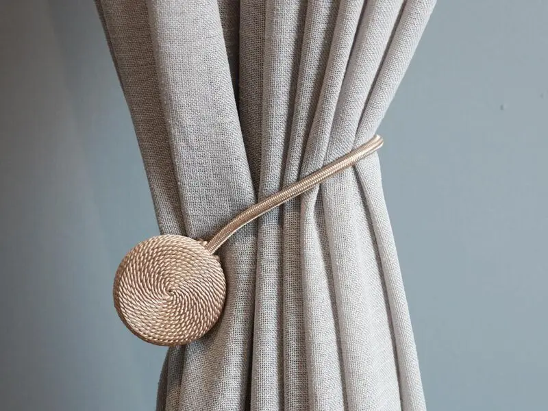 satin golden magnet curtain tie
