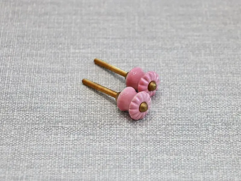 ceramic door knob mini pink