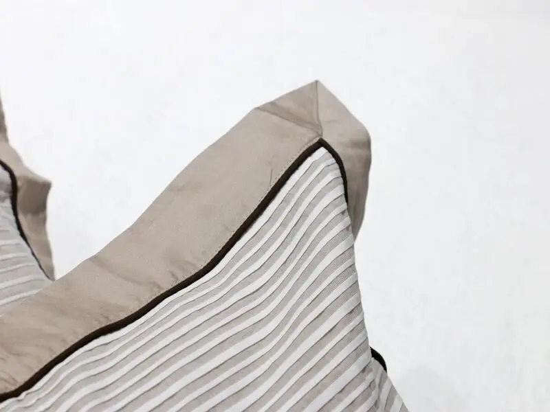 brown pleated bed set queen 100% cotton with two pillow covers