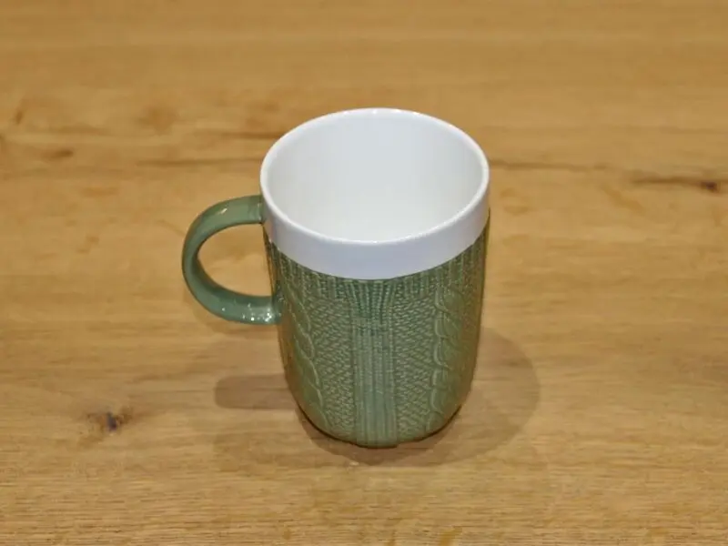 wool design olive green mug 400cc