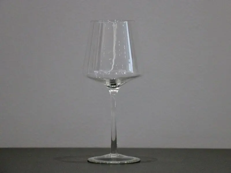 cone-shaped red wine glass