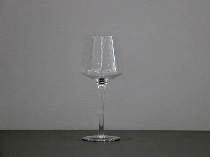 cone-shaped white wine glass