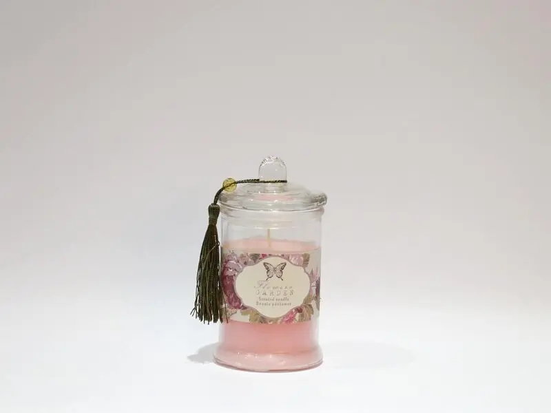 pink candle in jar rose collection