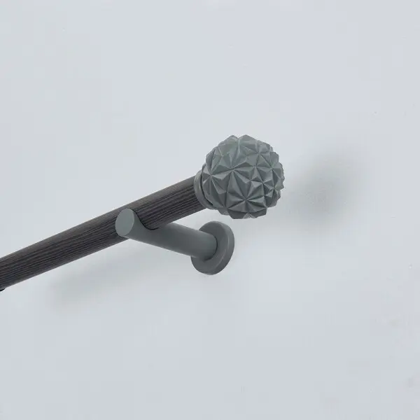 160-300CM GREY WOOD EFFECT TUBE & FINIALS - 25/28mm