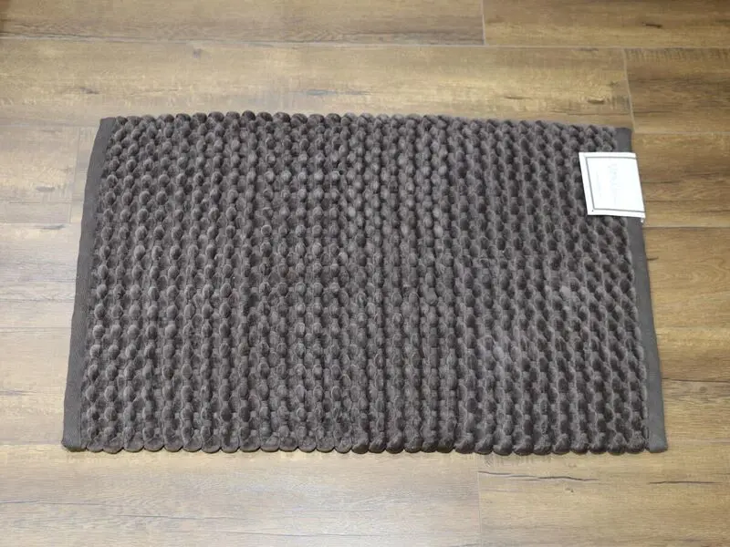 velvet bath mat brown 60x90cm