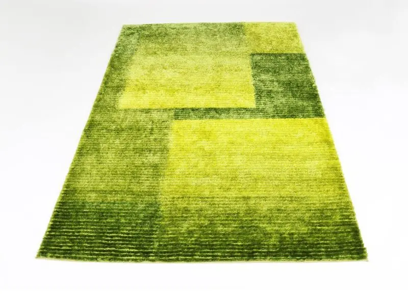 cut & loop green blocks rug 160x230 cm