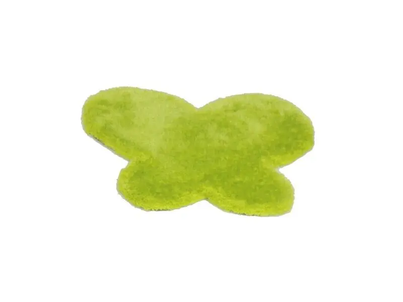 shaggy rug butterfly in green 80x90 cm