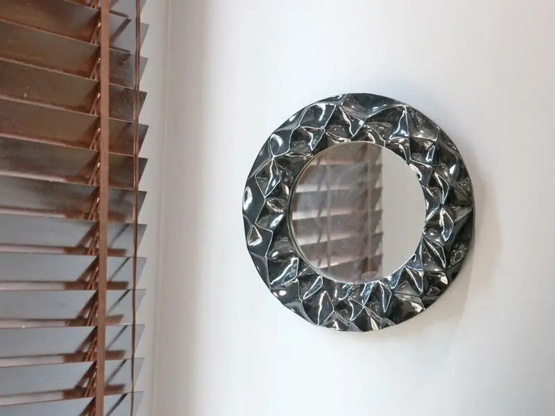 black frame round mirror