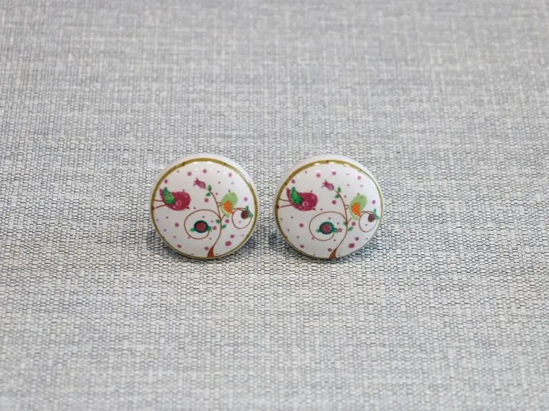 ceramic door knob with birds