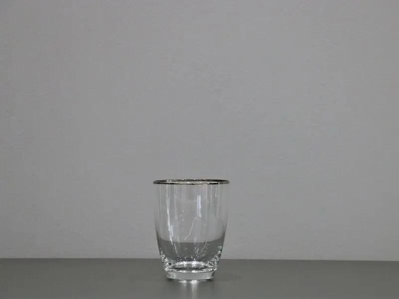 low glass with silver rim