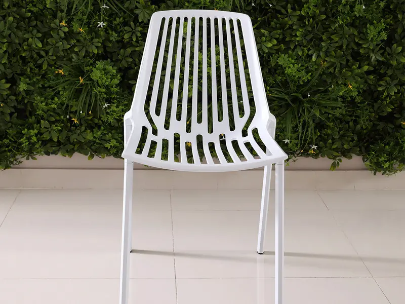 white aluminum chair