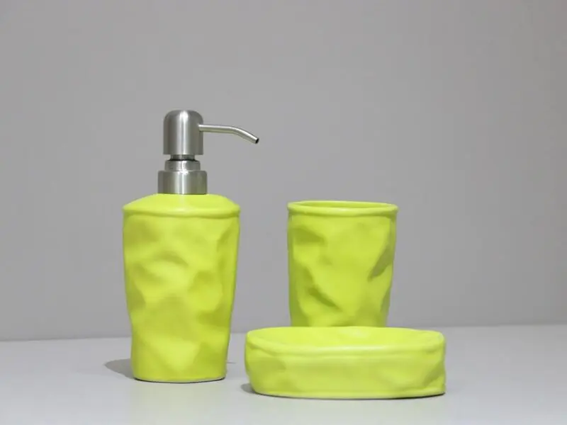 bathroom set bright green (set of 3)