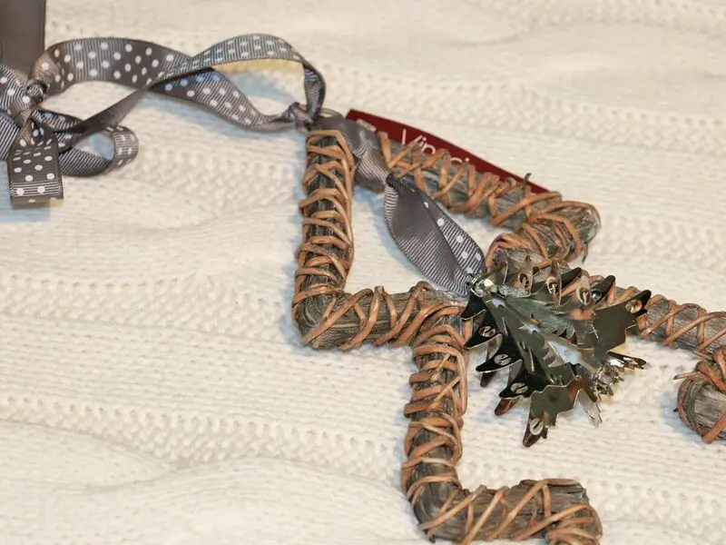 christmas tree with ribbon and iron bell