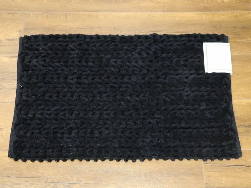 chenille eben bath mat black 50x80cm