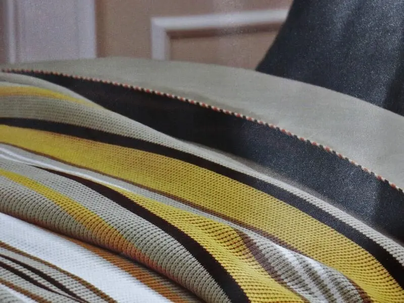 single knitted blanket set brown mustard