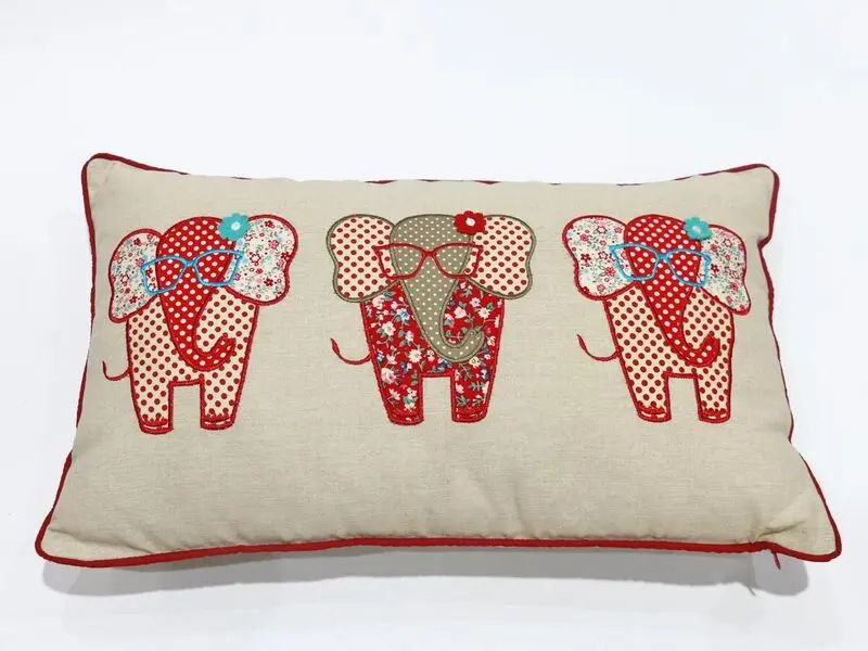 elephant design cushion with filler 30x50 cm