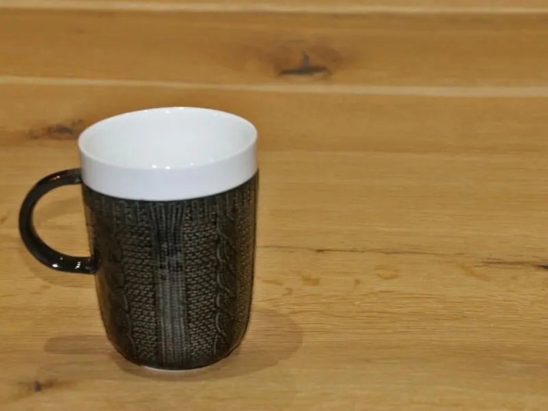 wool design black mug 400cc