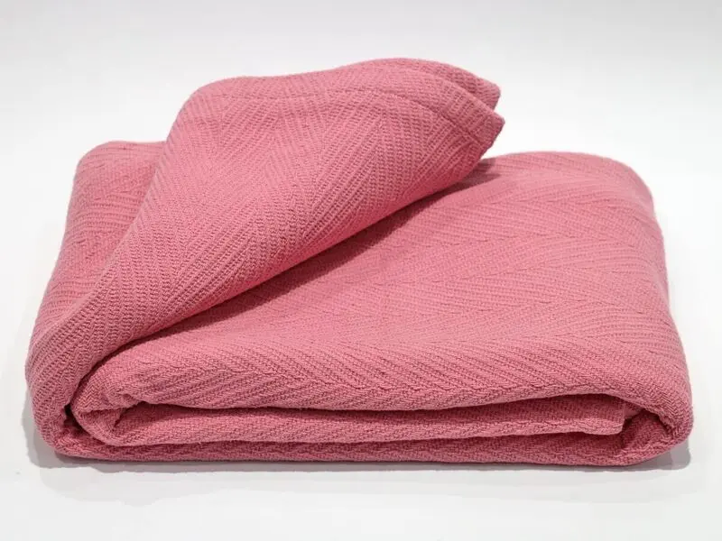 herringbone design blanket rose