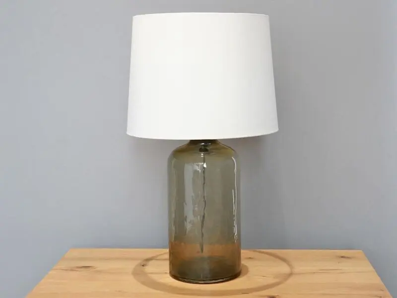 smokey grey glass lamp