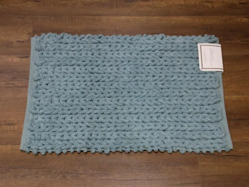 chenille eben bath mat blue serf 50x80cm
