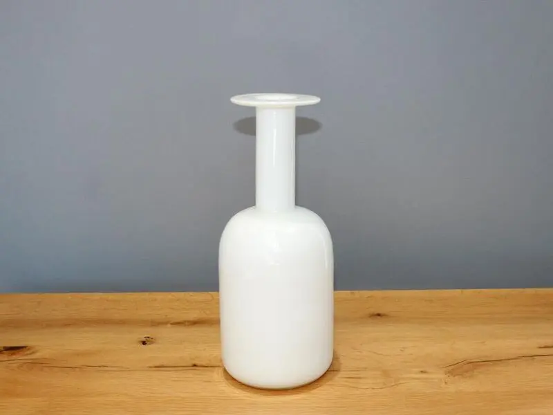 white glass vase