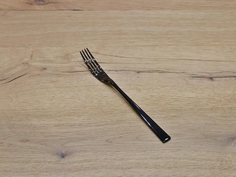 shiny stainless steel black coated table fork