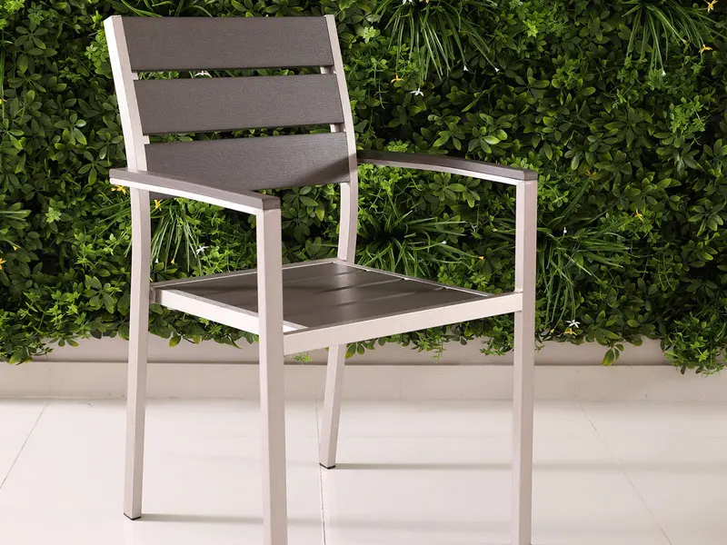 aluminum wood effect chair