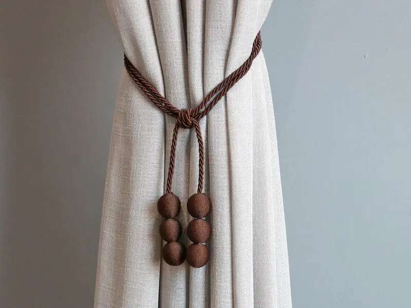 satin balls dark brown curtain accessories