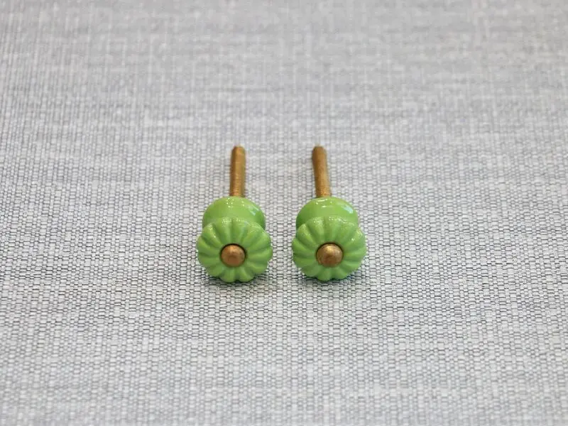 ceramic door knob mini green
