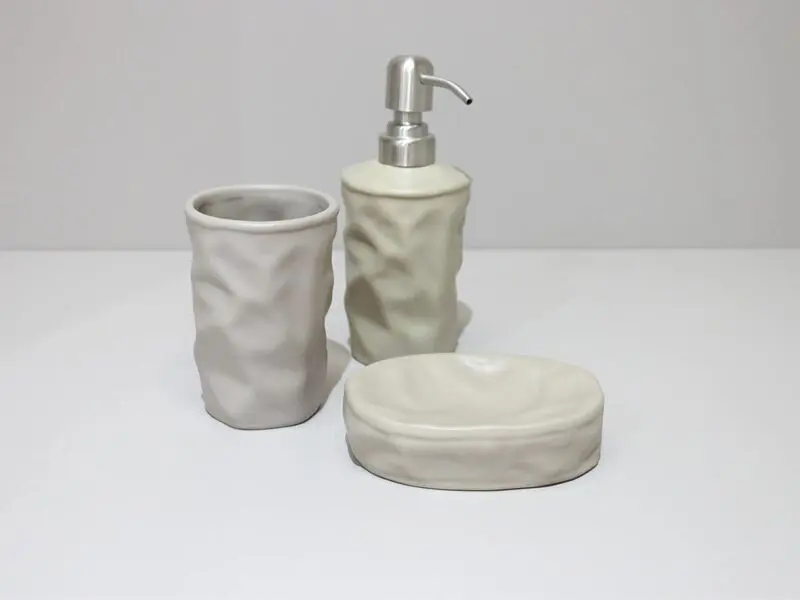 bathroom set taupe (set of 3)