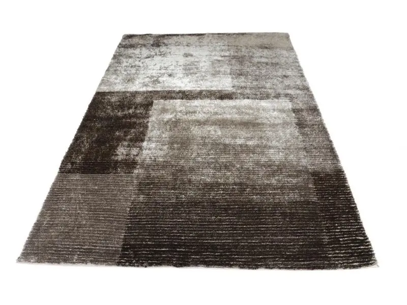cut & loop brown blocks rug 200x300 cm