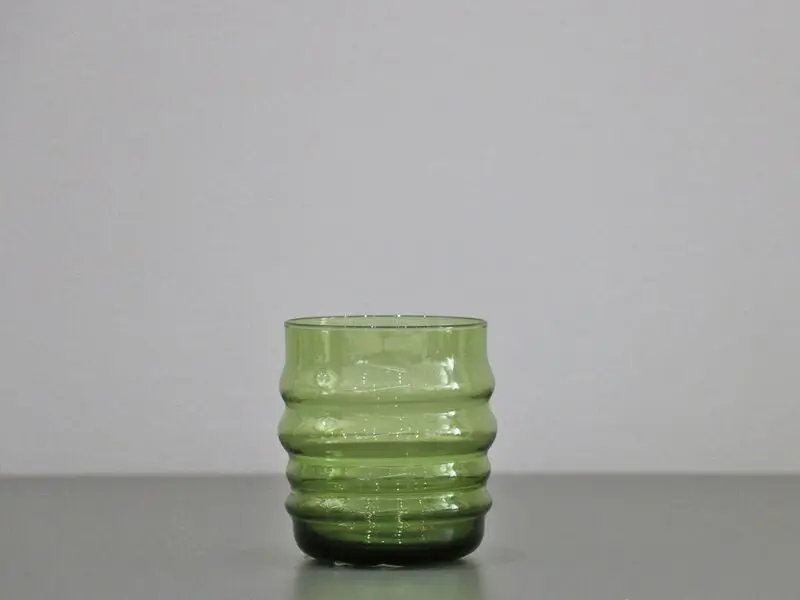 lined green glass