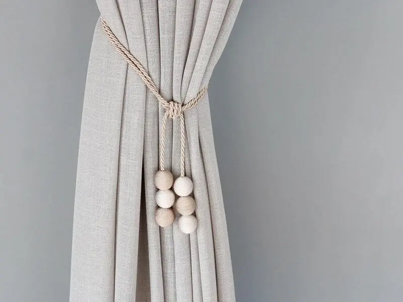 satin balls ecru curtain accessories