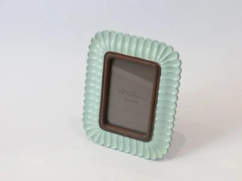 aqua and brown poly photo frame