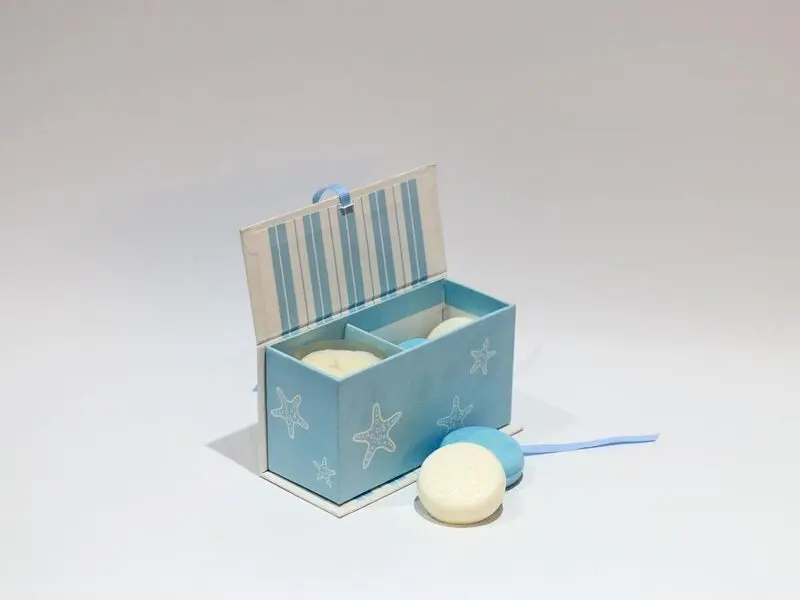 set of scented candle and mini soaps starfish collection