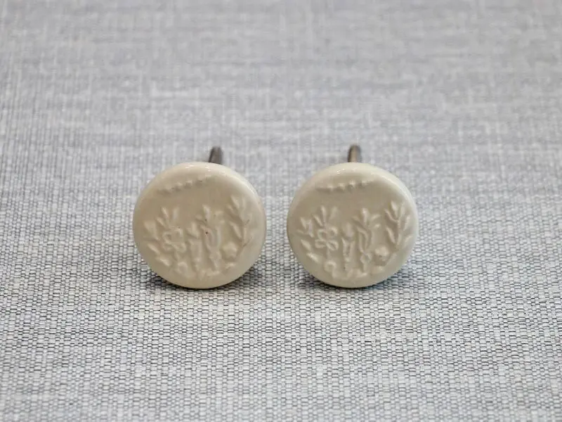 ceramic door knob engraved