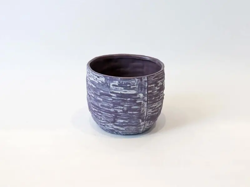 stone effect pot in violet