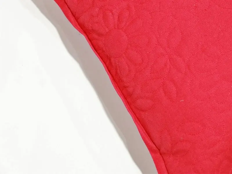 cushion with embroidery red 45x45 cm