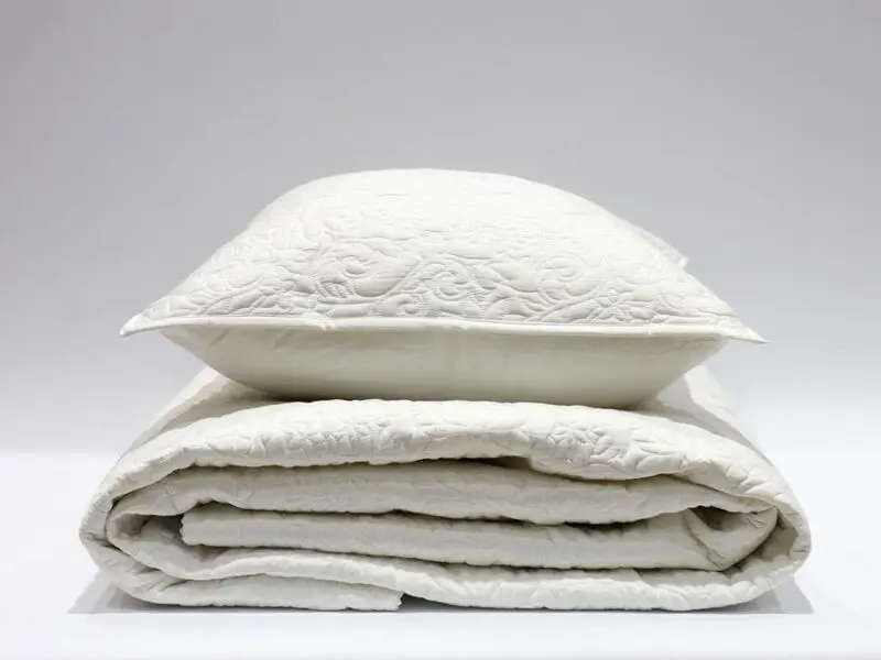 louise embroidered white quilt 220x240 cm with two cushion covers