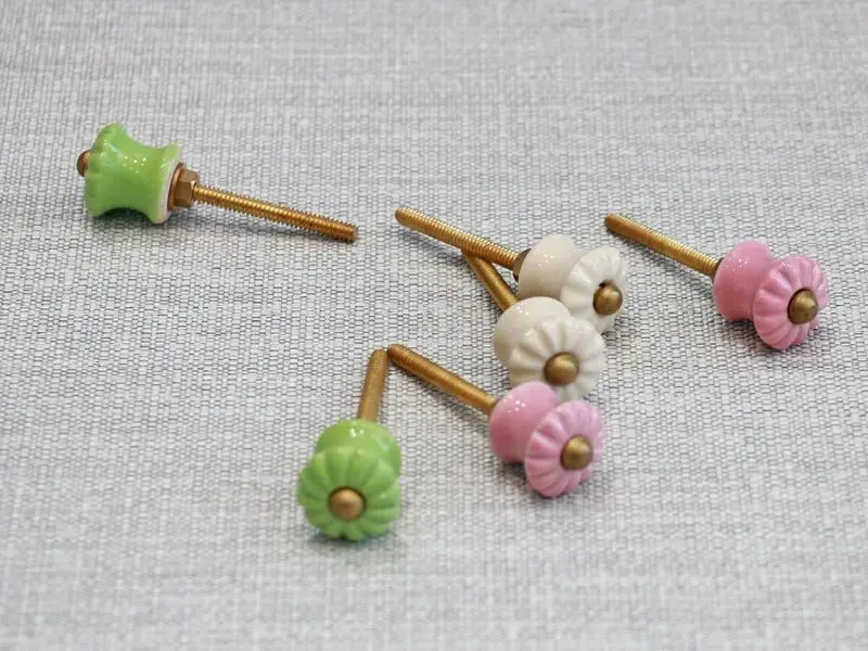 ceramic door knob mini green